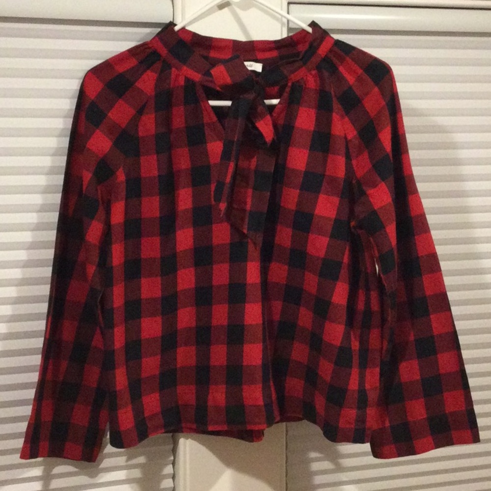 Madewell Flannel Popover Top